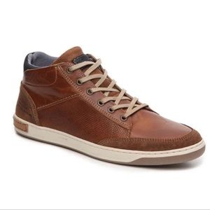 BullBoxer Laytone Leather Sneakers Mid Top Lace Up 11 Chukka Cognac SS-212